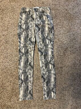 pistola Black & White Snake-Print Skinny Jeans